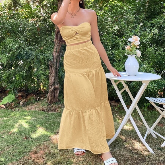 Boho Crop Top Maxi Skirt Set - Picture 13 of 13